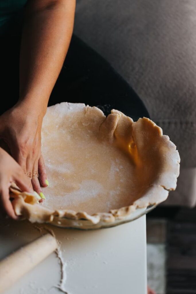 A photo of the pie crust being prepared