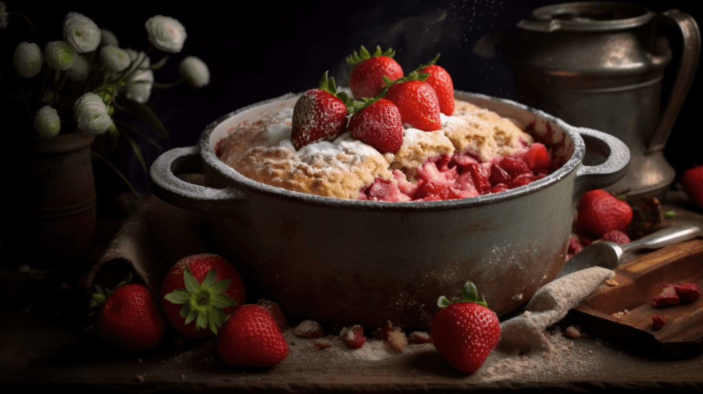 ingredients you'll need for this Cakey Strawberry Cobbler Recipe